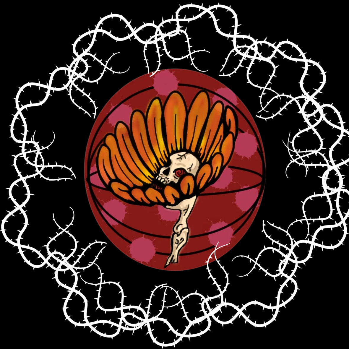 Skull Flower Sticker