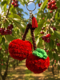 Crochet keychain cherries